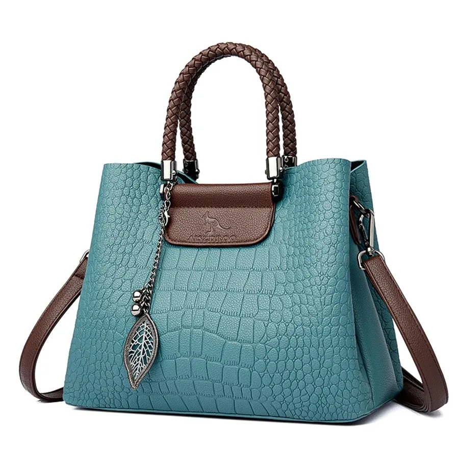 3 Layers pu leather animal texture handbag