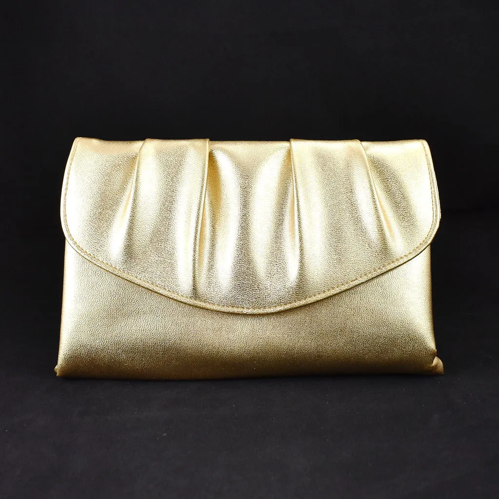 80s does 1950s Gold Vintage Clutch Bag