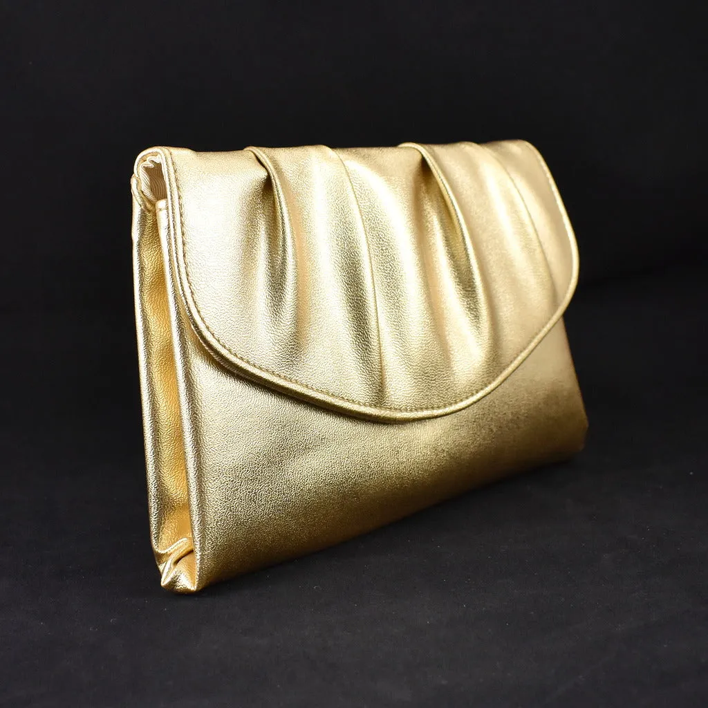 80s does 1950s Gold Vintage Clutch Bag