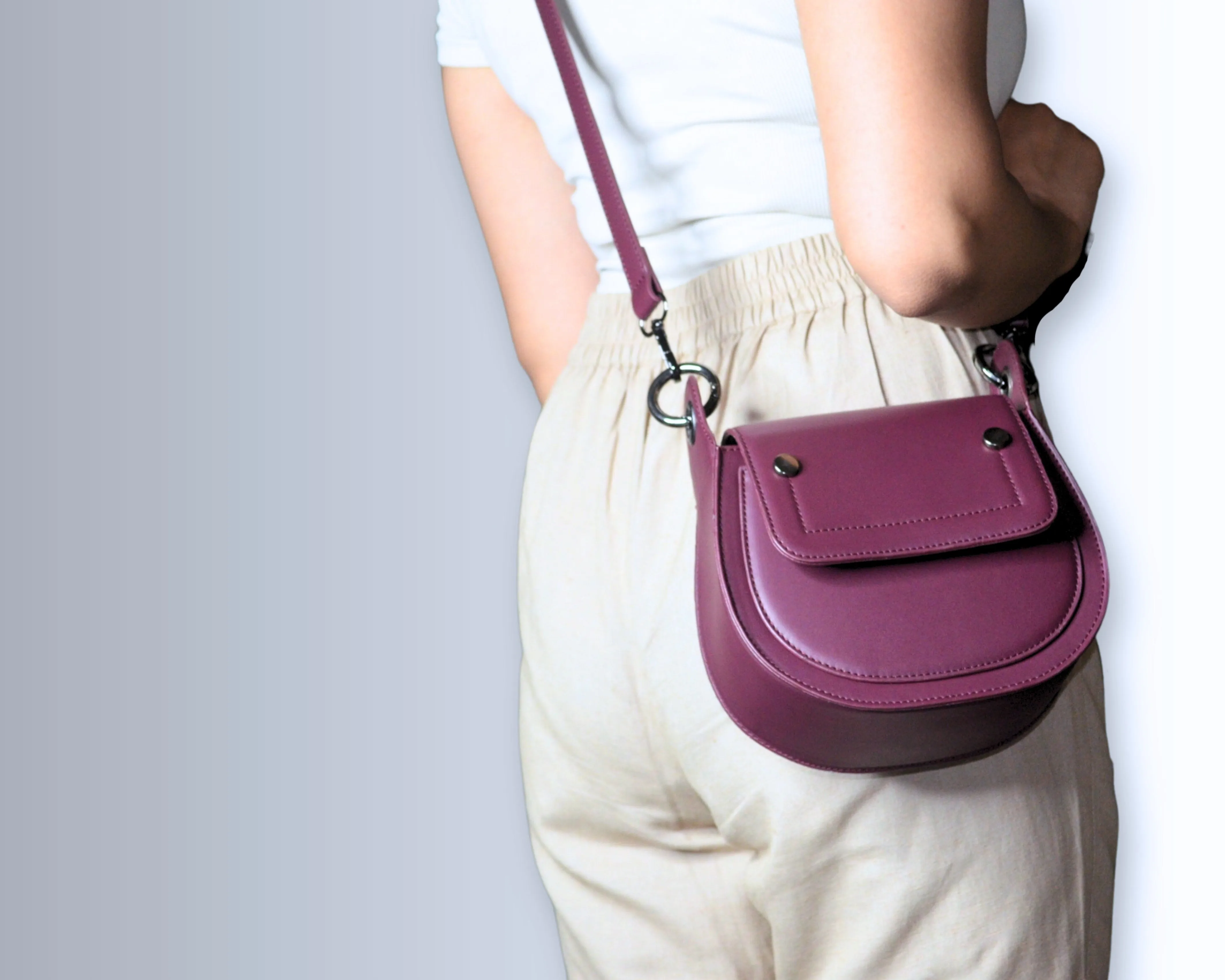 Adriana Cross Body and Shoulder Ladies Bag - Wine