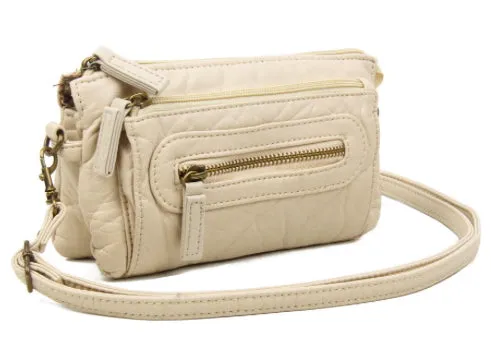 Ampere Creations "Anita" Crossbody/Wristlet Bag- Taupe