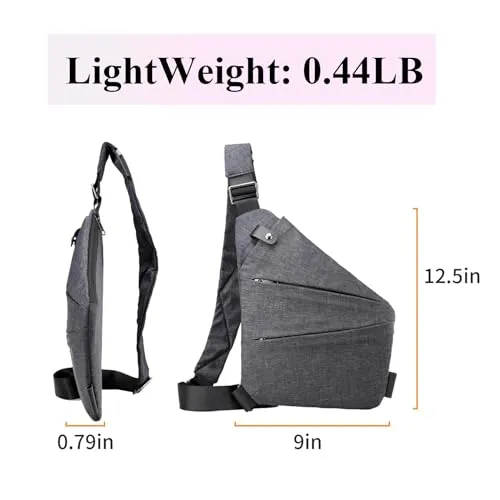 Anti Theft Crossbody Bags for Women Fanny Packs Purses Sling Bag with Adjustable Strap for Women Travel Essentials (Right, Black)