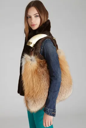 Austin Gold Fox Fur Bag