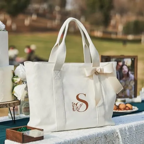AW BRIDAL Beach Tote Shower Bag Mrs Travel Tote Bag, Personalized V| Bridal Shower Gift, Self Care Retirement Gifts For Women| Birthday Gifts For Best Friends Women, Mom, Sister, Wife, Tearher