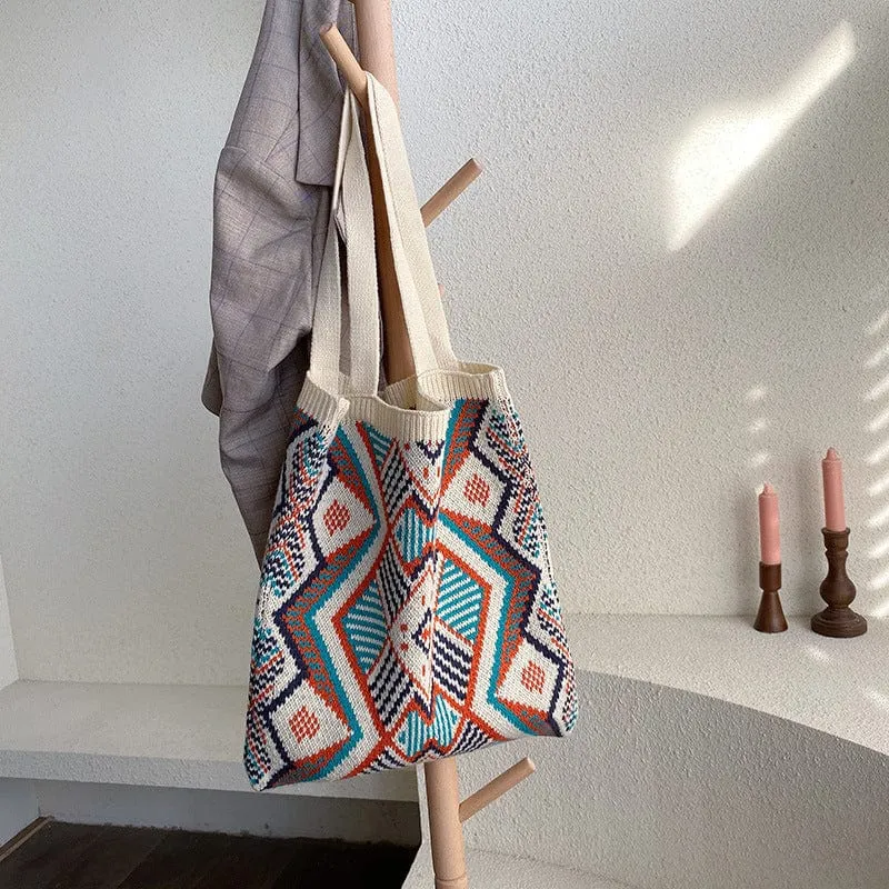 Aztec Soft Crochet Shoulder Bags