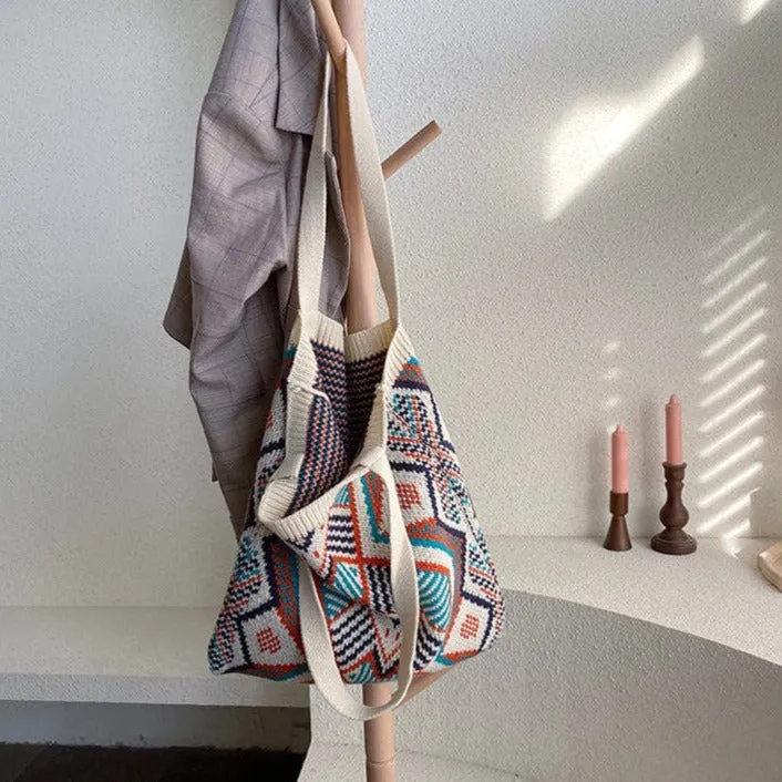 Aztec Soft Crochet Shoulder Bags