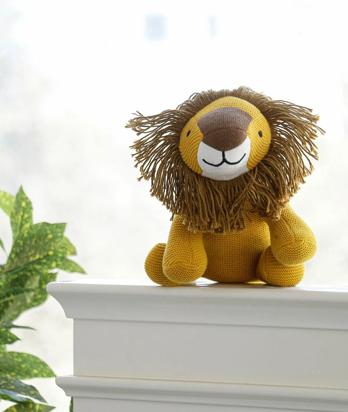 Baby Lion - Cotton Knitted Stuffed Soft Toy For Babies & Kids (Tuscan Sun, Ivory & Bronze Color)