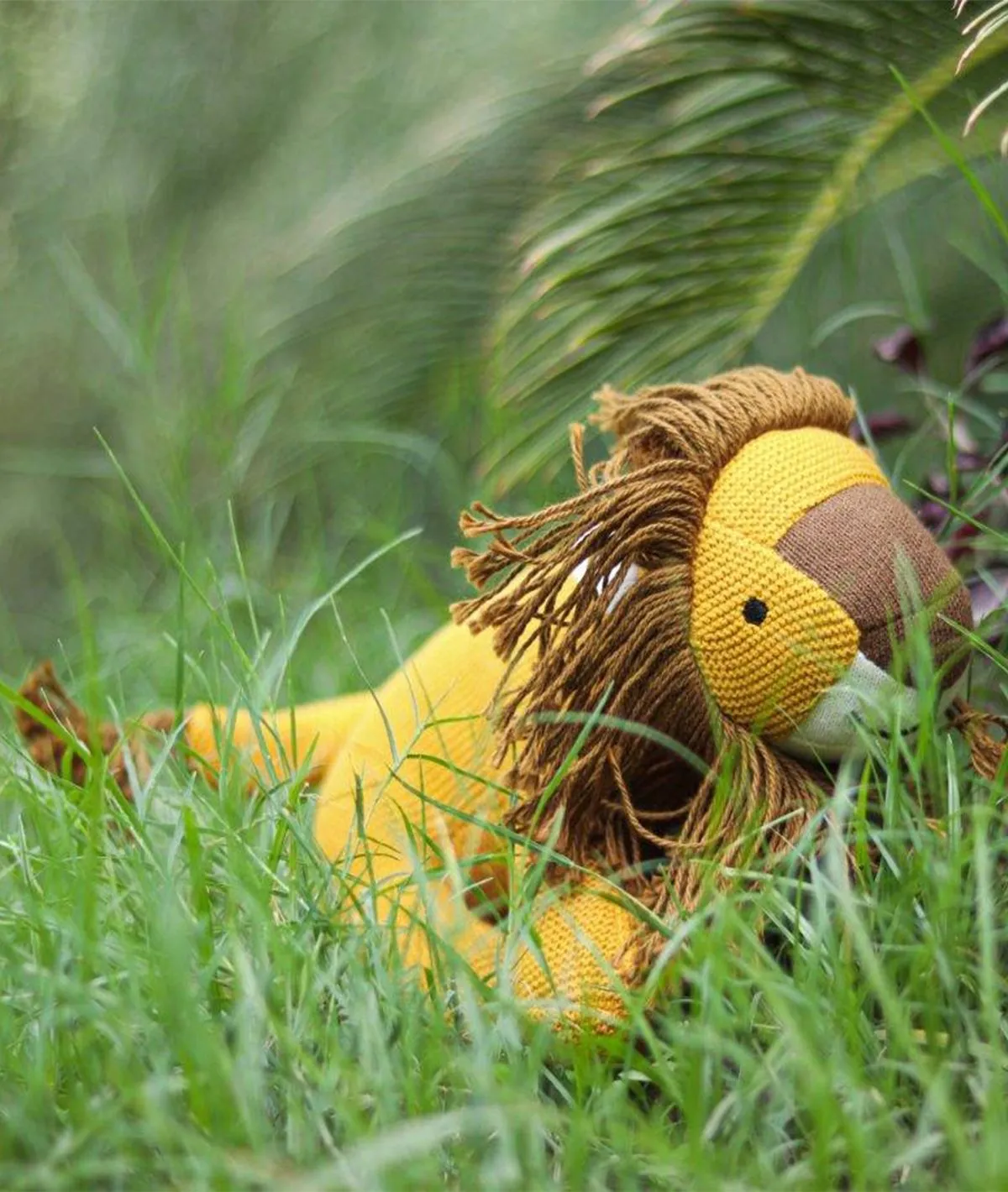 Baby Lion - Cotton Knitted Stuffed Soft Toy For Babies & Kids (Tuscan Sun, Ivory & Bronze Color)