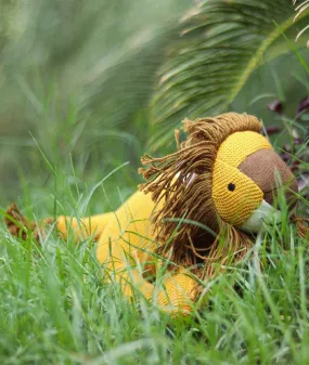 Baby Lion - Cotton Knitted Stuffed Soft Toy For Babies & Kids (Tuscan Sun, Ivory & Bronze Color)