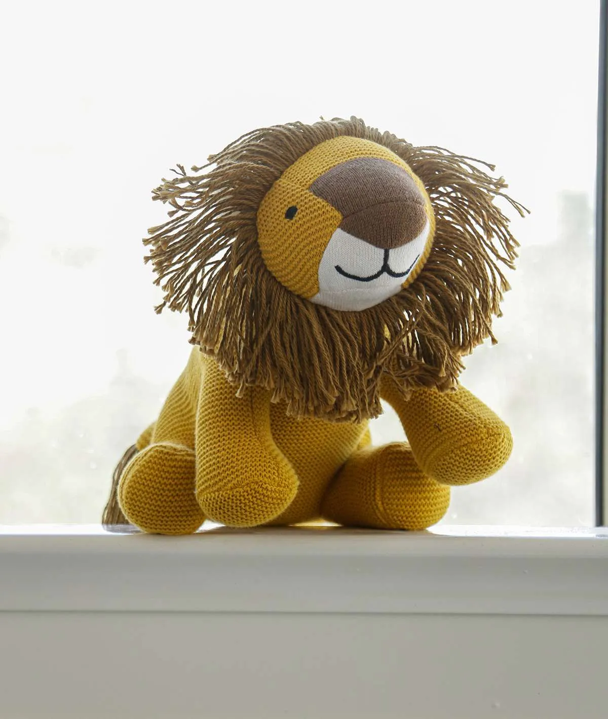 Baby Lion - Cotton Knitted Stuffed Soft Toy For Babies & Kids (Tuscan Sun, Ivory & Bronze Color)