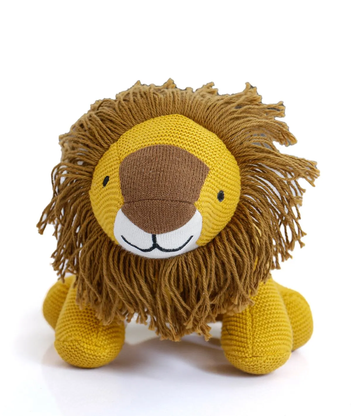 Baby Lion - Cotton Knitted Stuffed Soft Toy For Babies & Kids (Tuscan Sun, Ivory & Bronze Color)