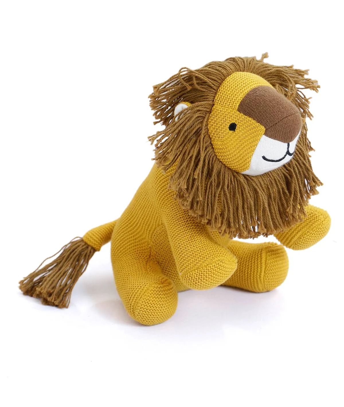 Baby Lion - Cotton Knitted Stuffed Soft Toy For Babies & Kids (Tuscan Sun, Ivory & Bronze Color)