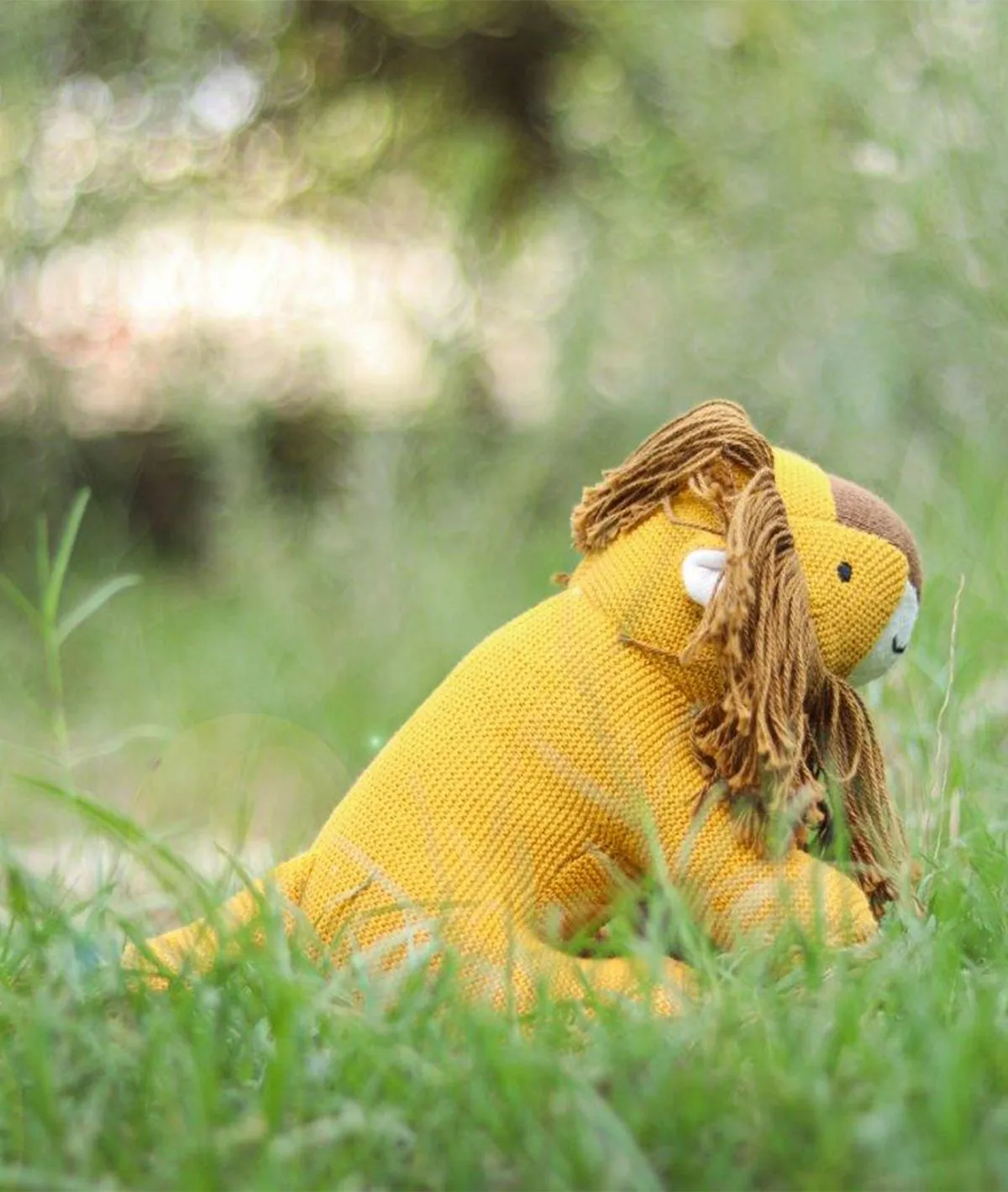 Baby Lion - Cotton Knitted Stuffed Soft Toy For Babies & Kids (Tuscan Sun, Ivory & Bronze Color)