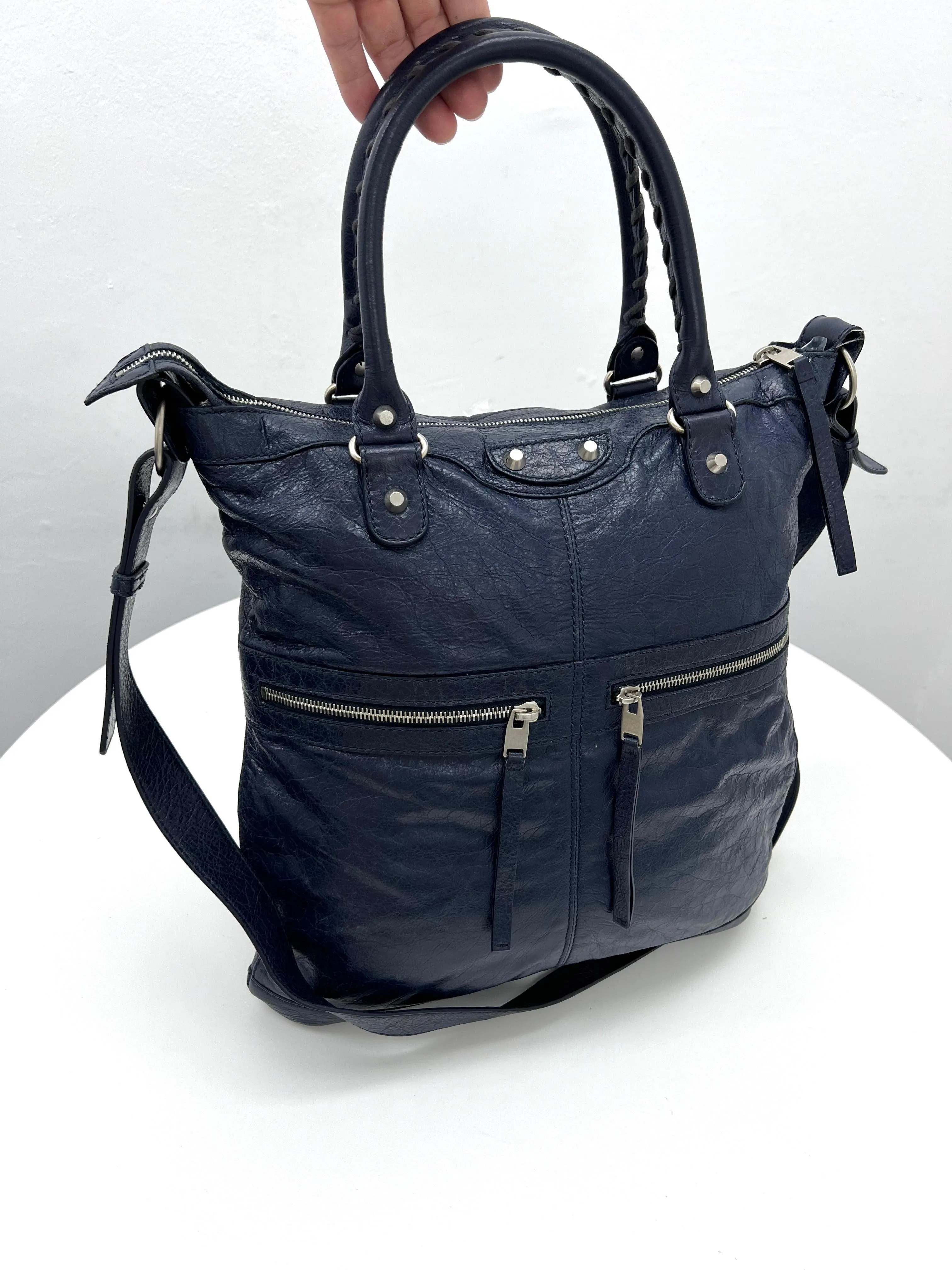 Balenciaga 2-way classic square bag Blue Obscure Lambskin leather