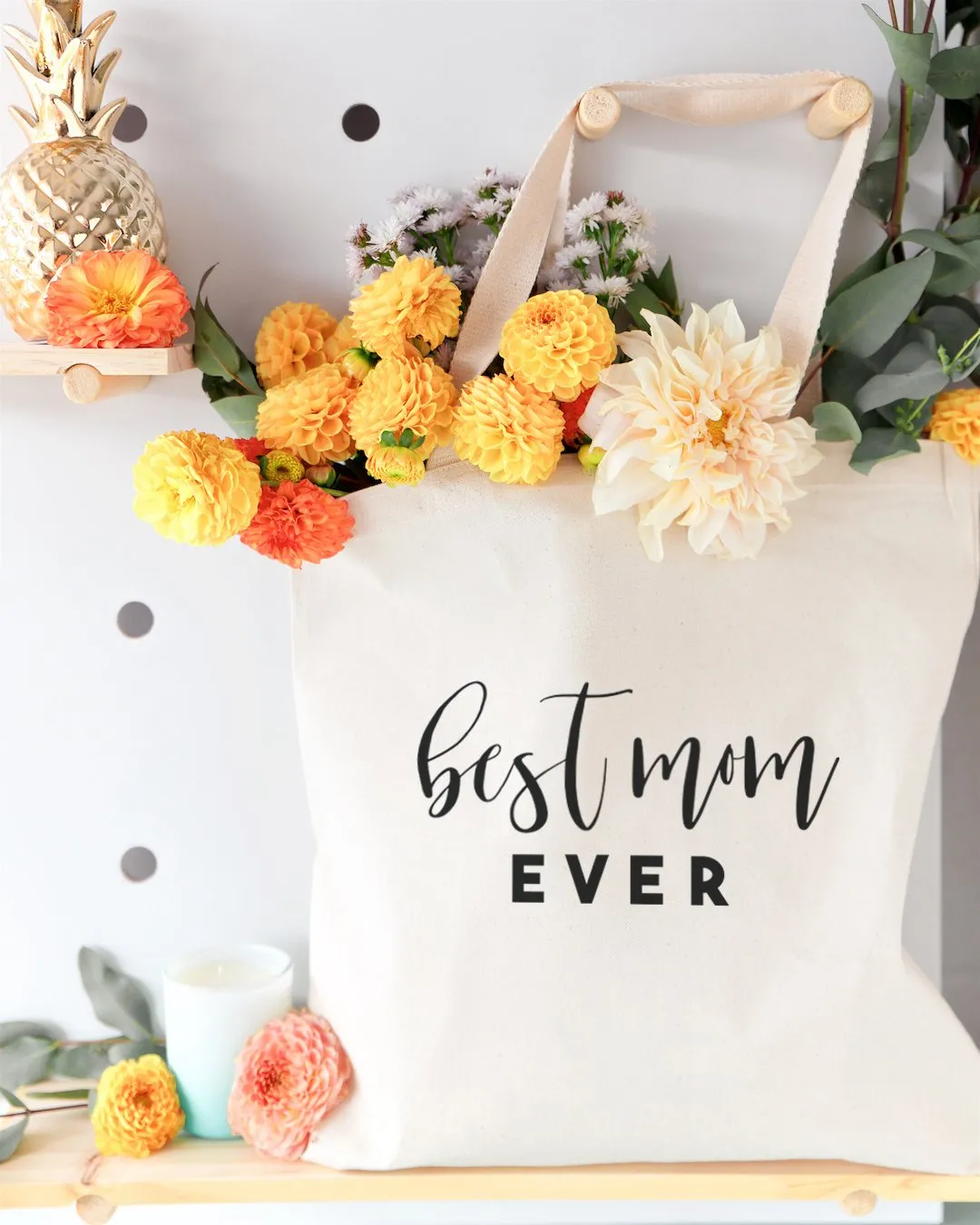 Best Mom Ever Cotton Canvas Tote Bag