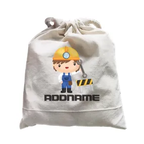 Birthday Construction Repair Worker Boy Addname Satchel