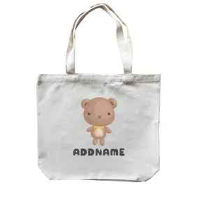 Birthday Friendly Animals Happy Bear Addname Canvas Bag