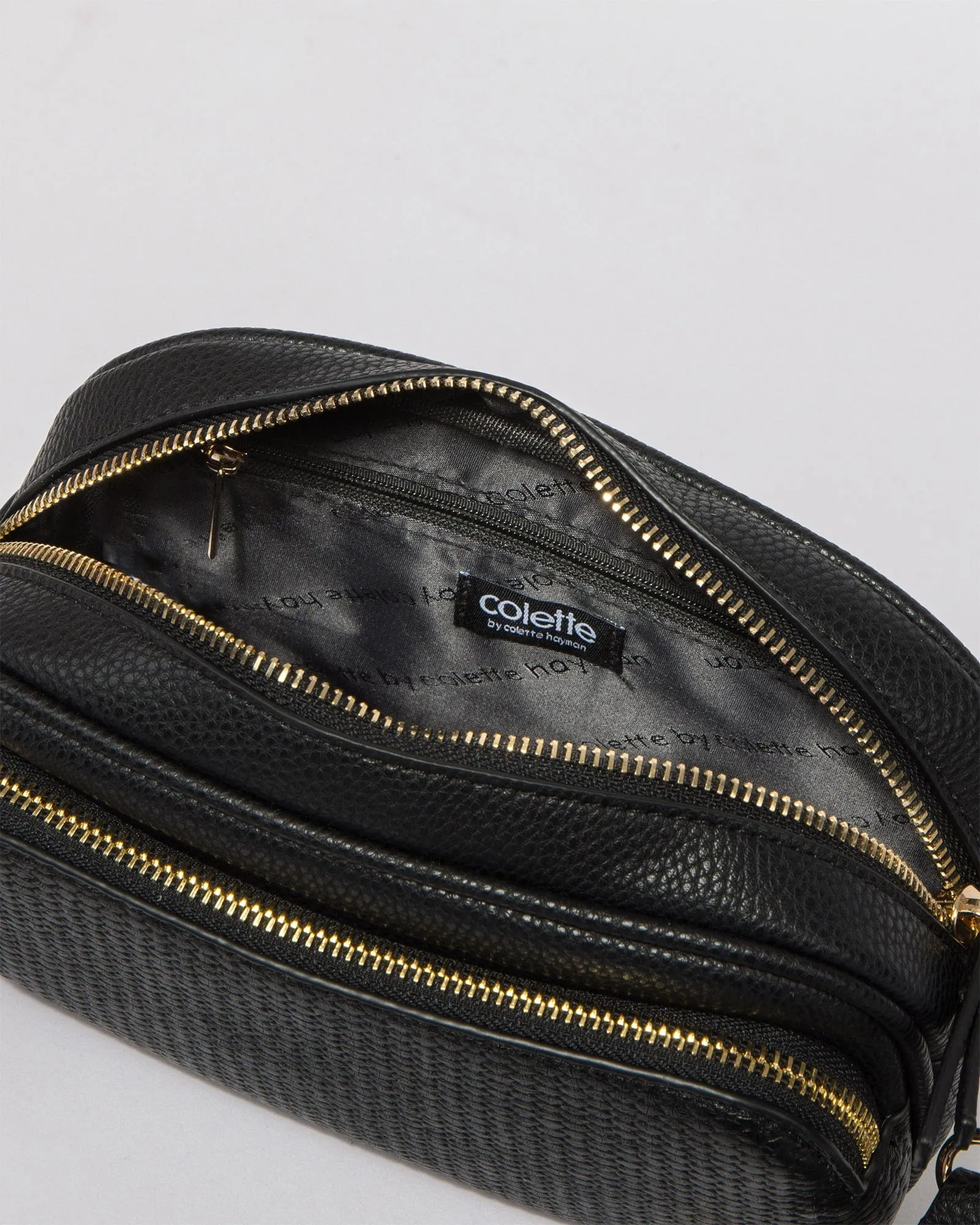 Black Amalia Webbing Crossbody Bag