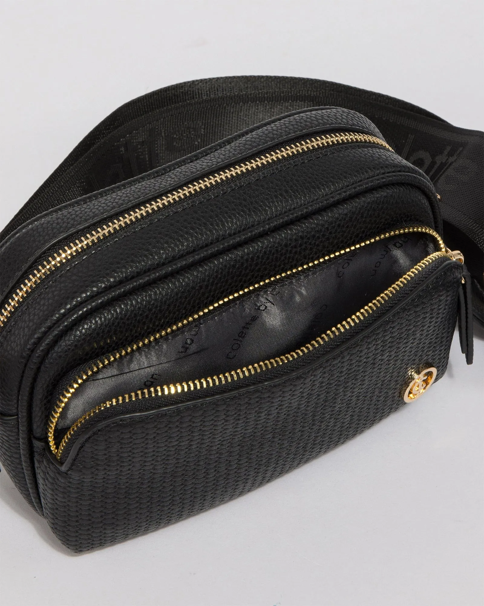 Black Amalia Webbing Crossbody Bag
