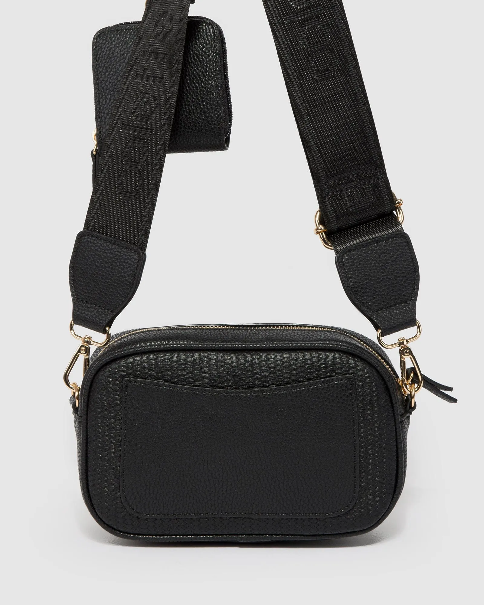 Black Amalia Webbing Crossbody Bag