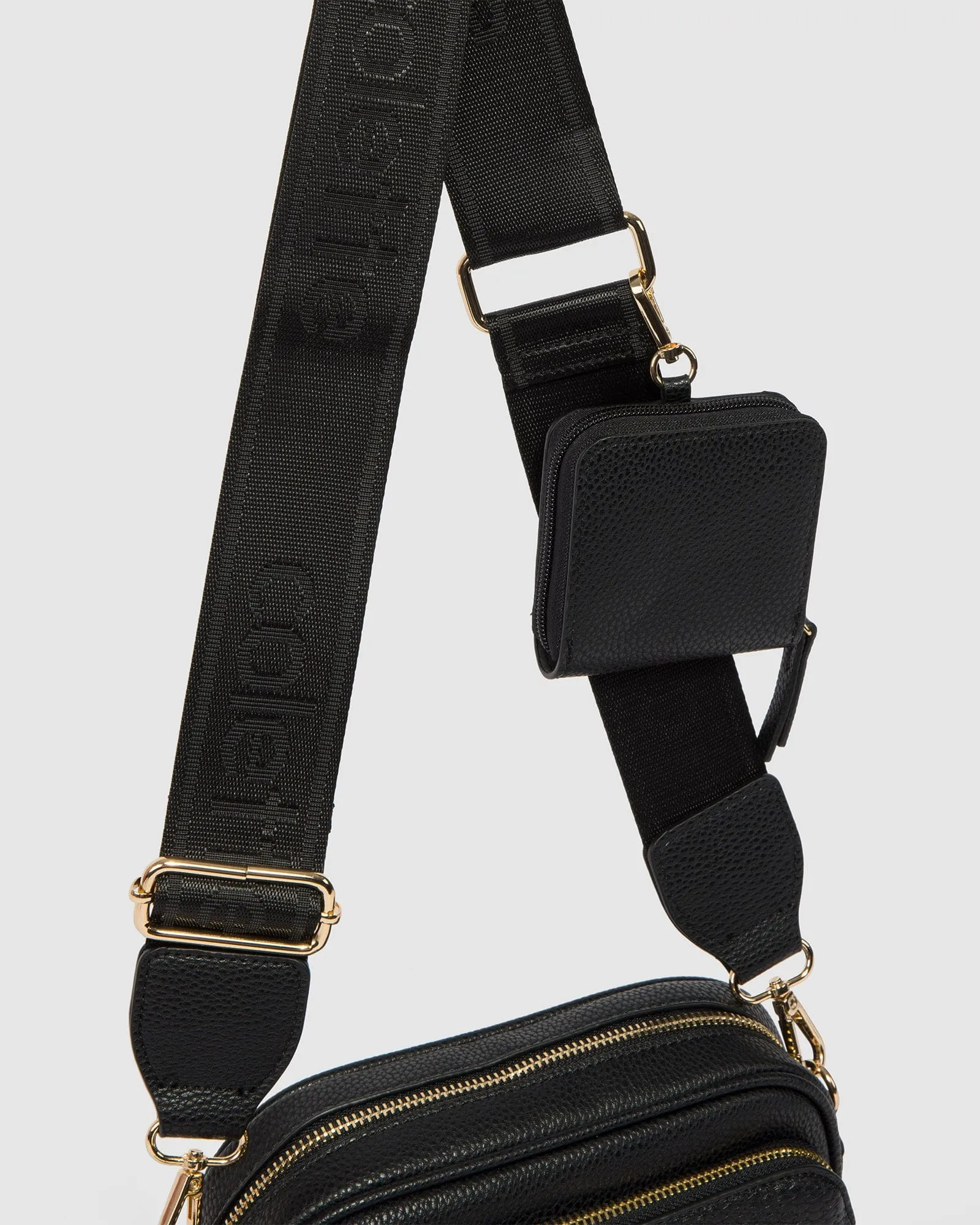 Black Amalia Webbing Crossbody Bag