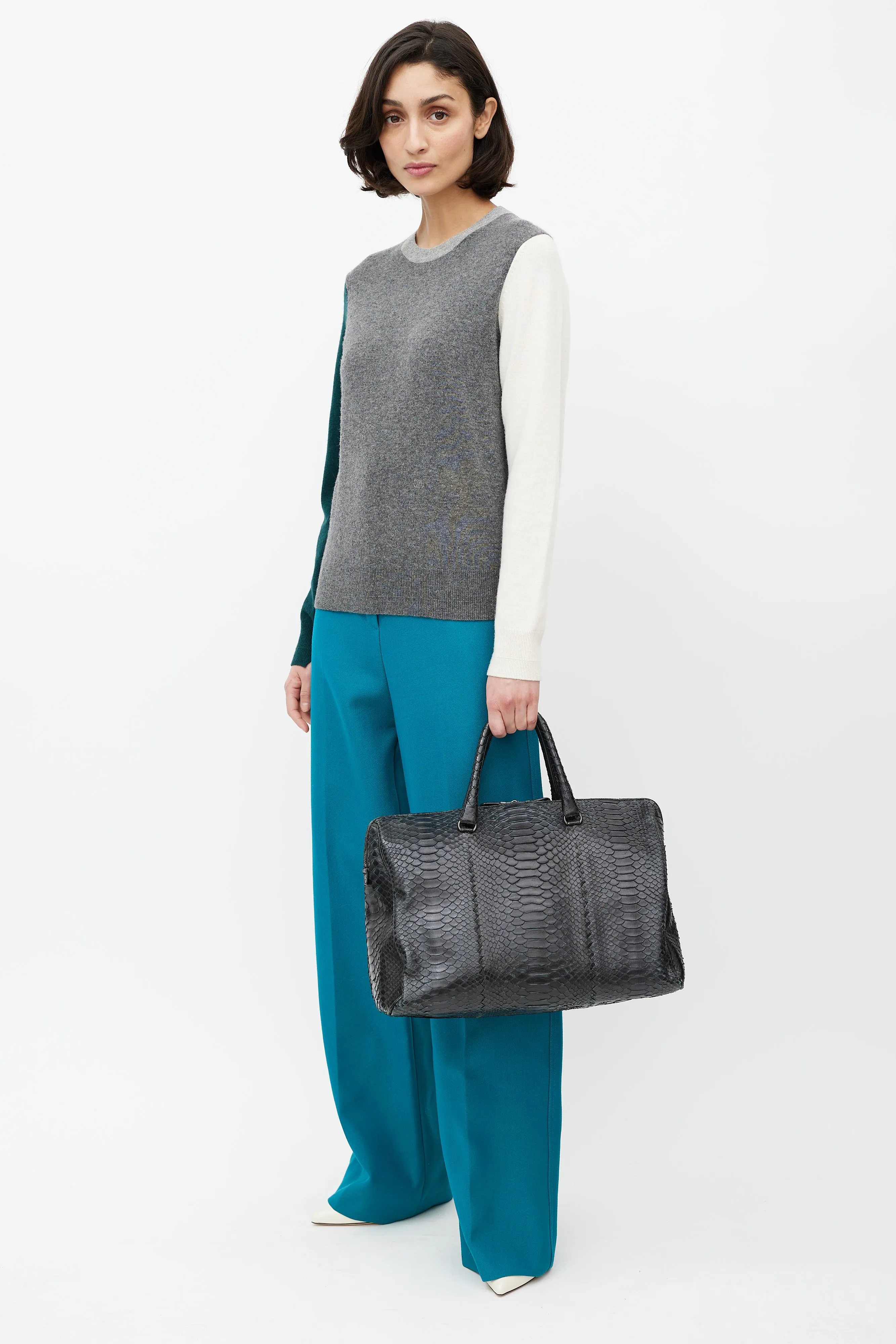Black Boston Textured Bag