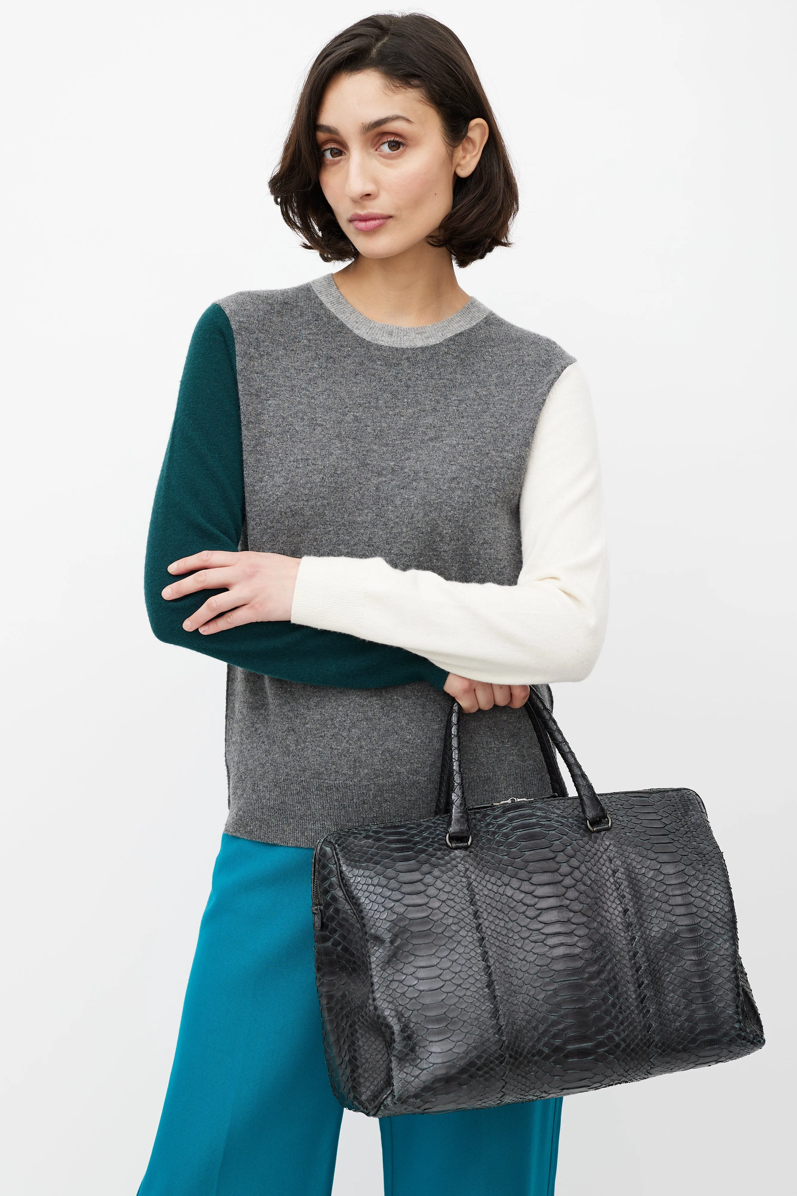 Black Boston Textured Bag