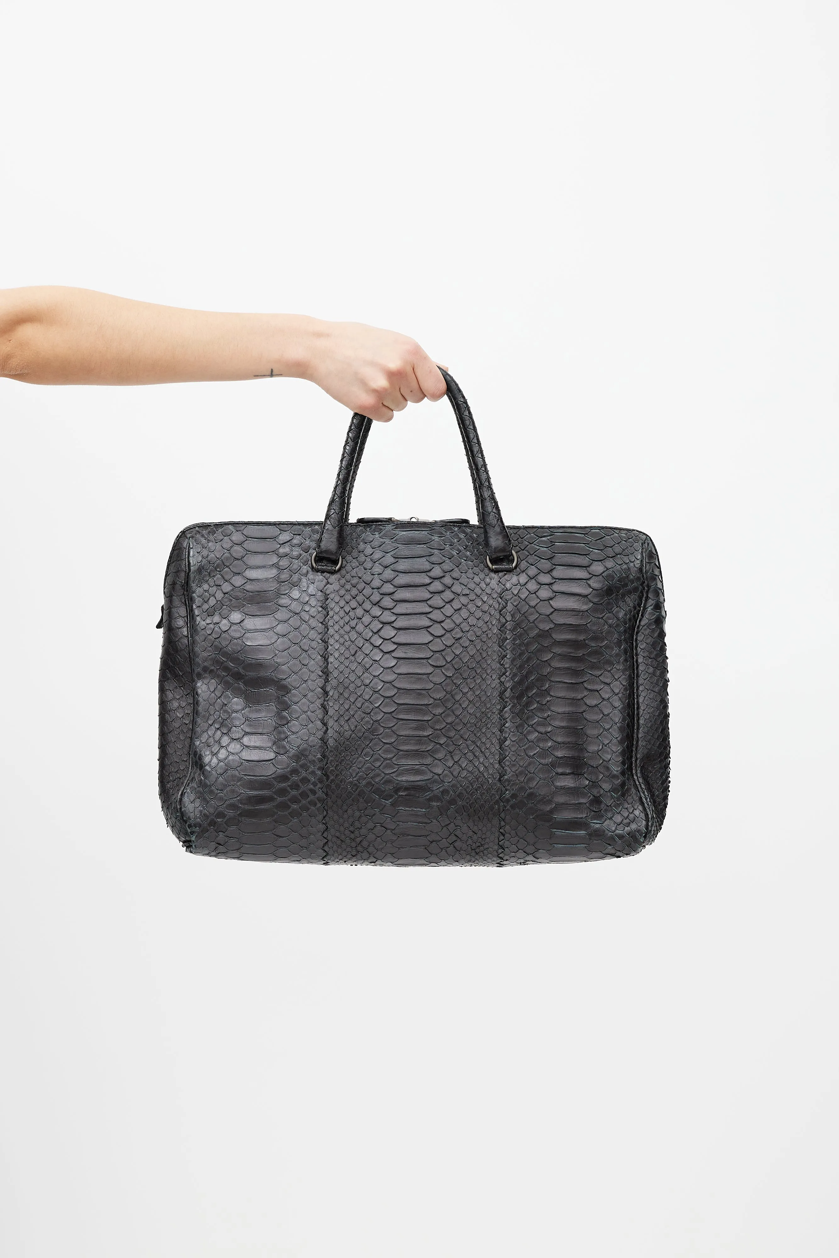 Black Boston Textured Bag