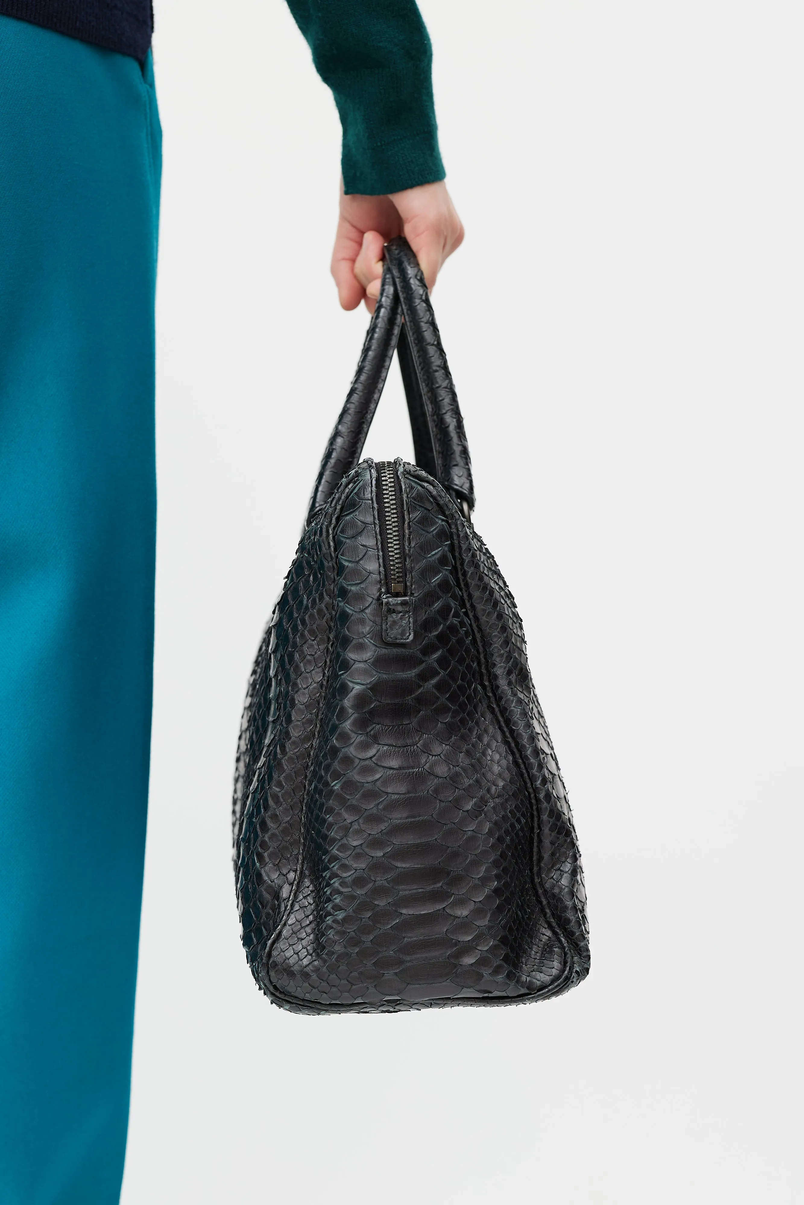 Black Boston Textured Bag