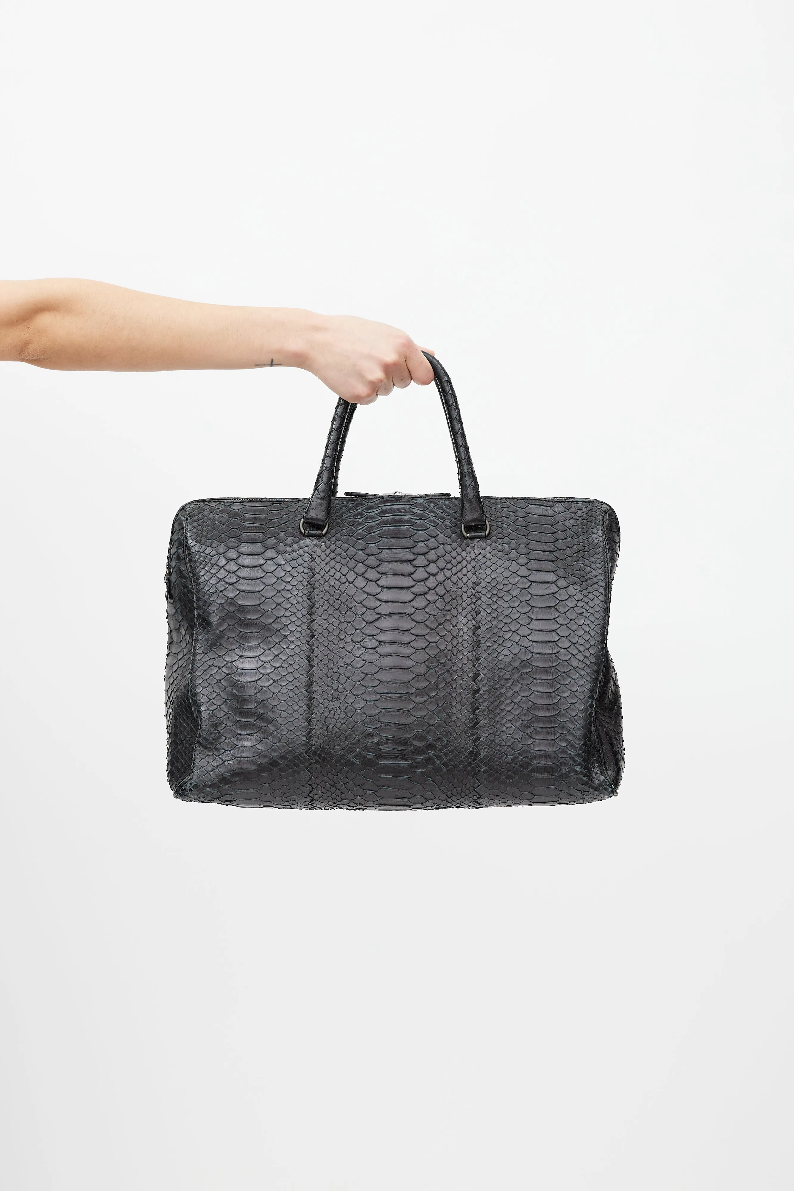 Black Boston Textured Bag