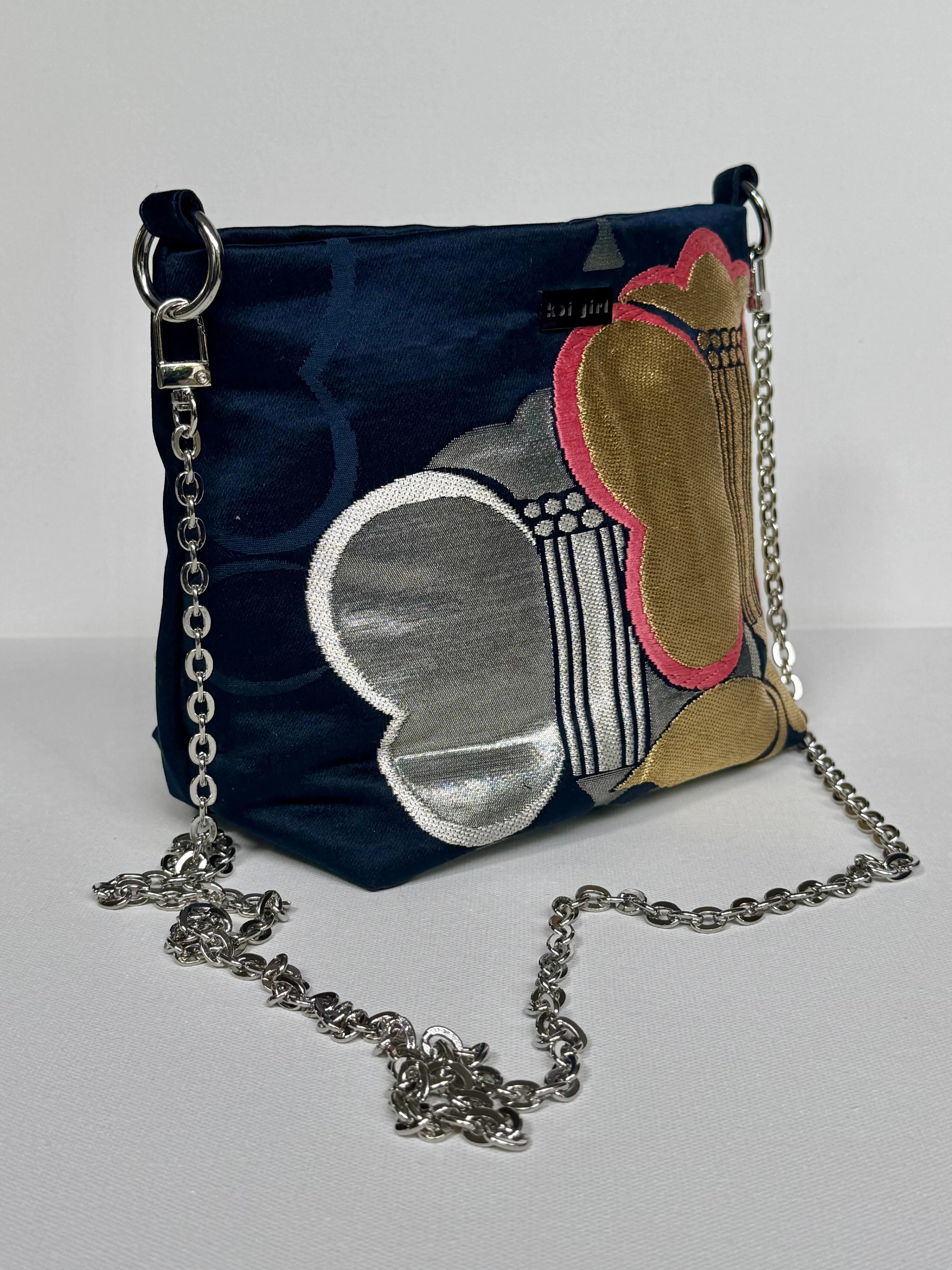 Blue with Blossoms Crossbody Pouch
