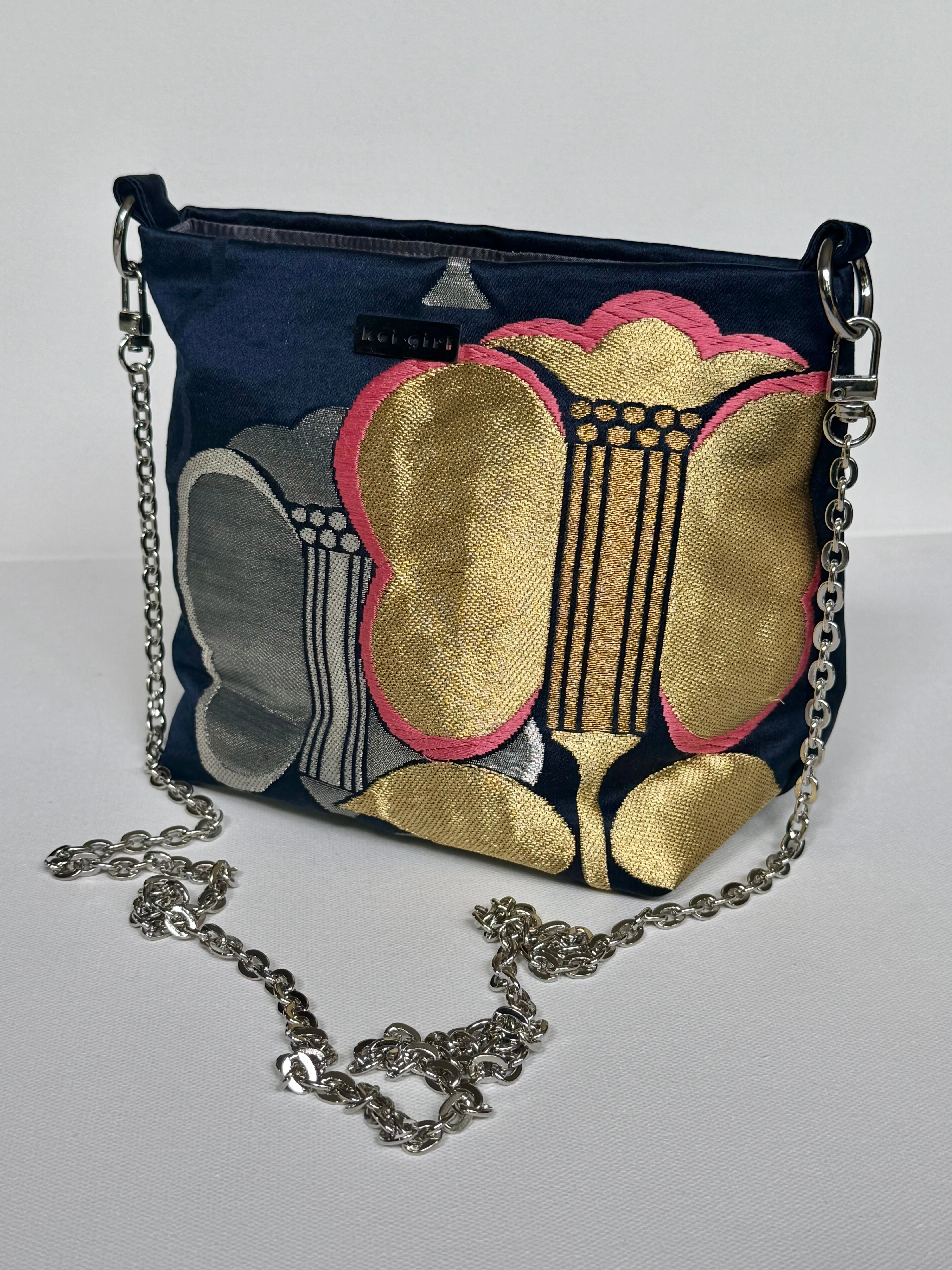 Blue with Blossoms Crossbody Pouch