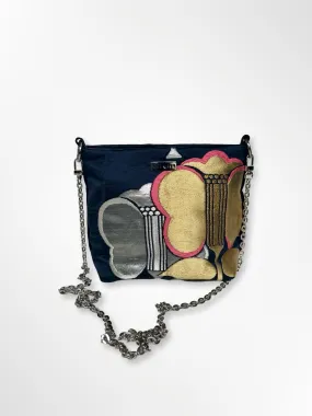 Blue with Blossoms Crossbody Pouch
