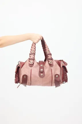 Burgundy Textured Leather Silverado Bag