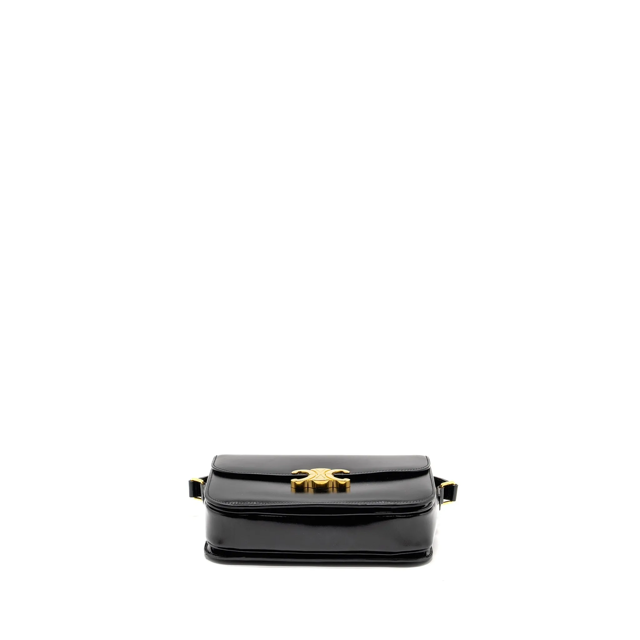 Celine Classic Triomphe Bag Shiny Calfskin Black
