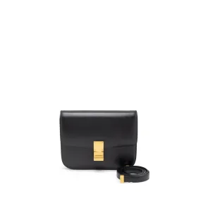 Celine Medium Classic Box Calfskin Black Brushed