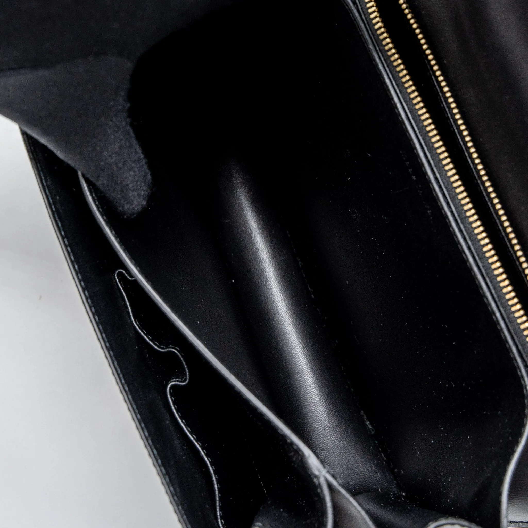Celine Medium Classic Box Calfskin Black Brushed