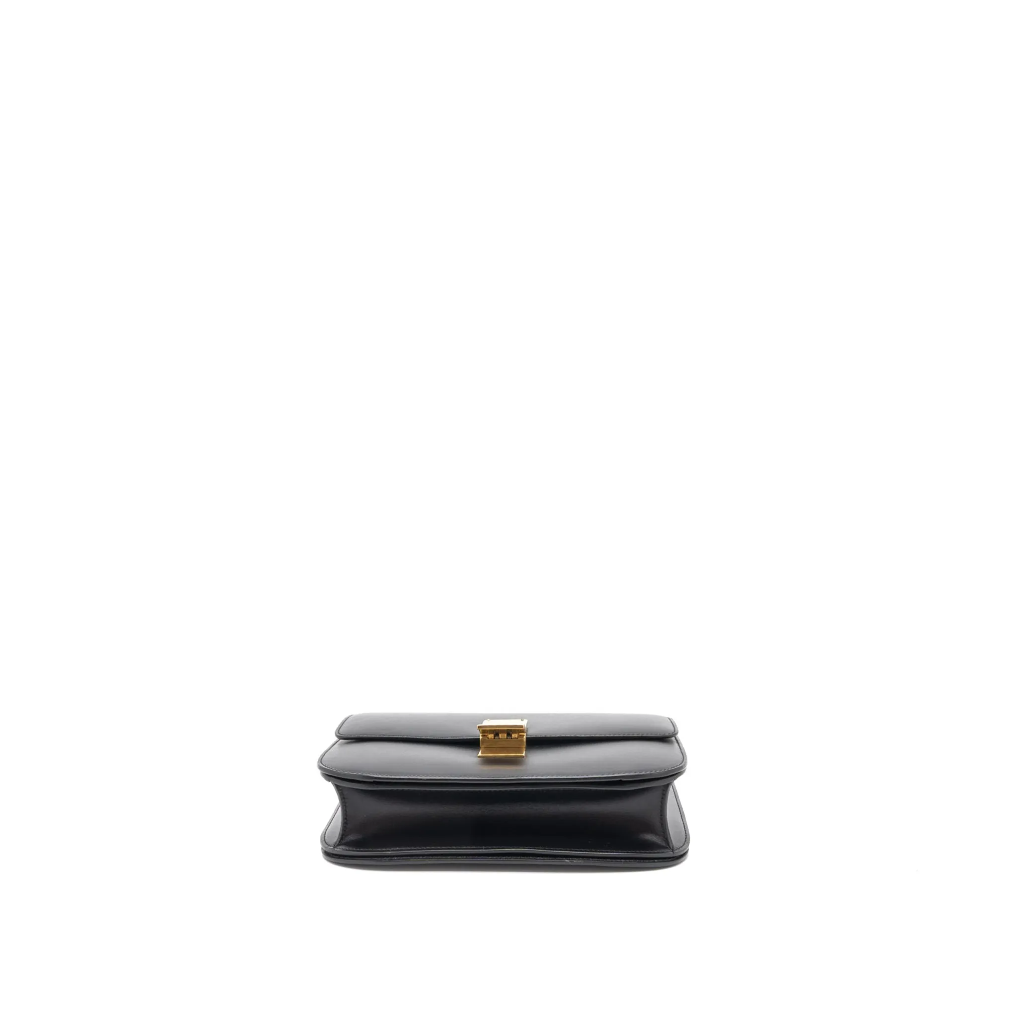 Celine Medium Classic Box Calfskin Black Brushed