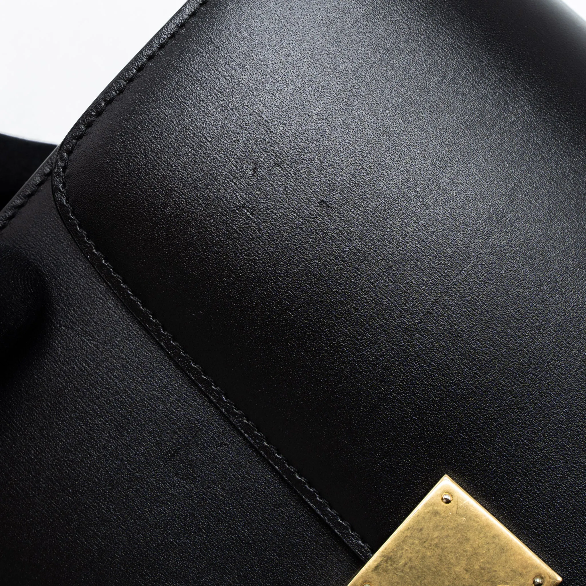 Celine Medium Classic Box Calfskin Black Brushed