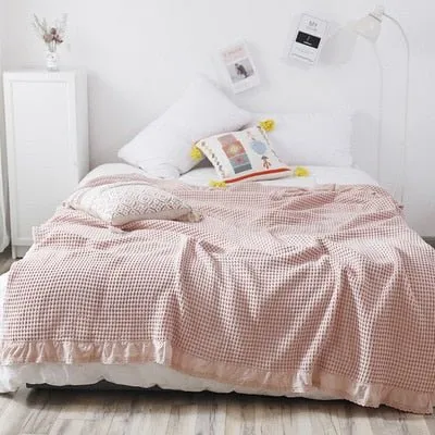 Cozy Jacquard Knitted Cotton Blanket