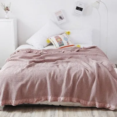 Cozy Jacquard Knitted Cotton Blanket
