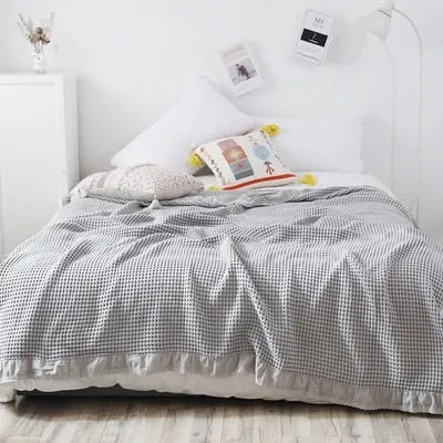 Cozy Jacquard Knitted Cotton Blanket