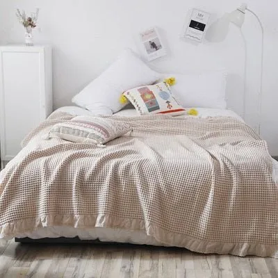 Cozy Jacquard Knitted Cotton Blanket