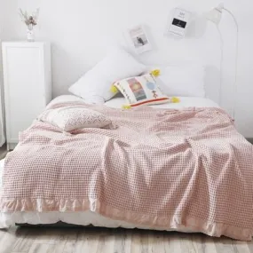 Cozy Jacquard Knitted Cotton Blanket