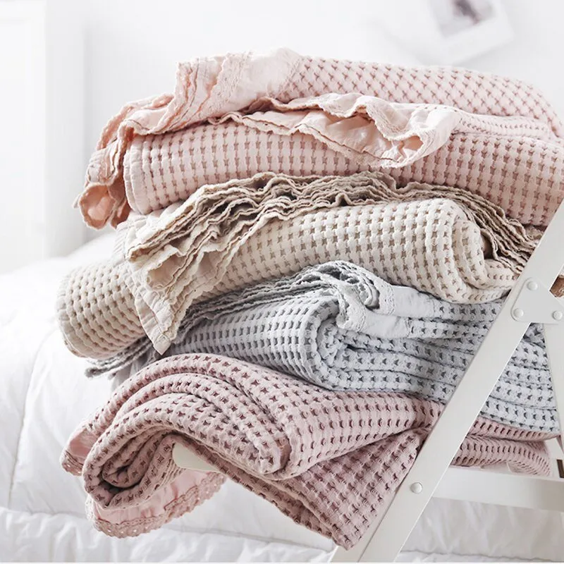 Cozy Jacquard Knitted Cotton Blanket