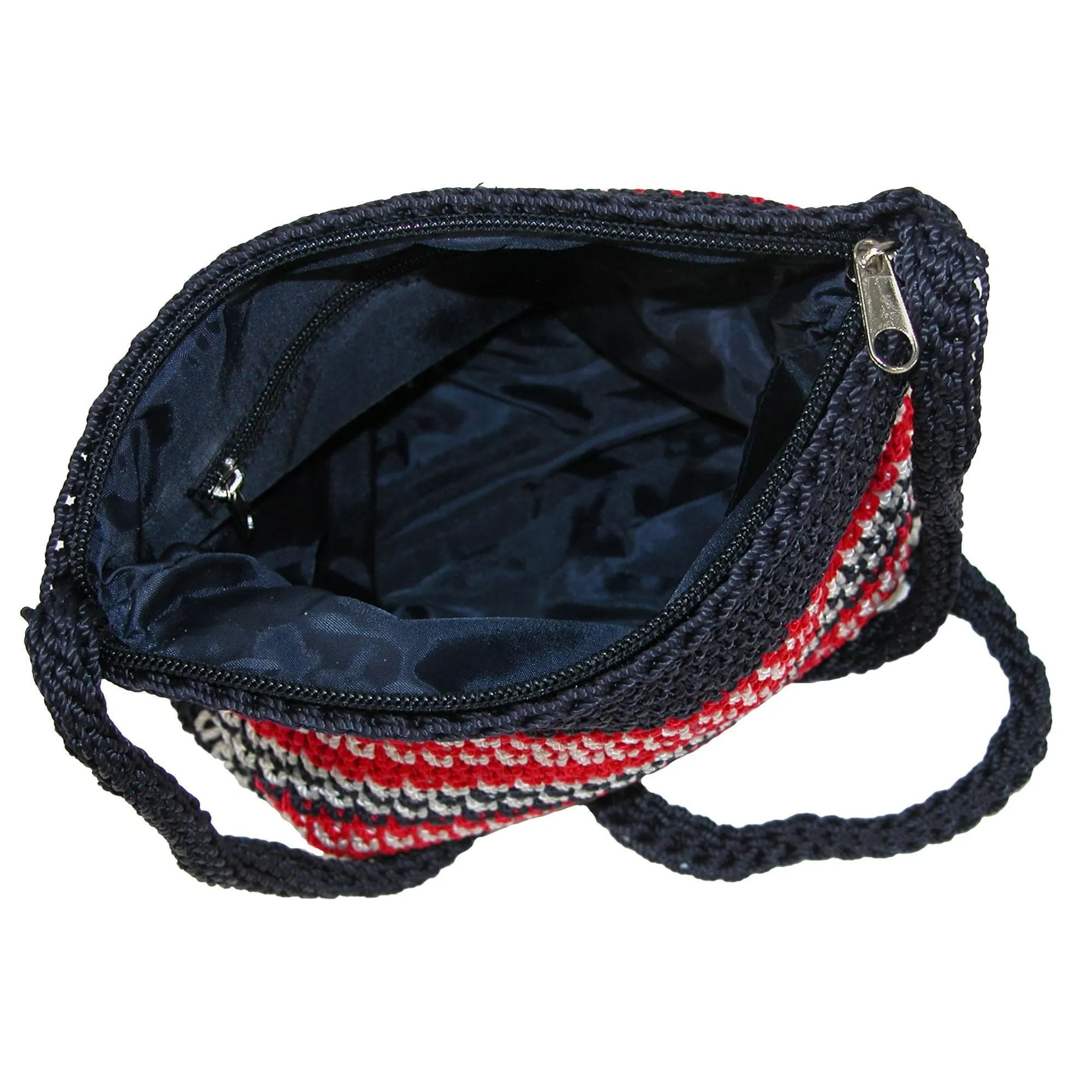 CTM® Women's Striped Crochet Crossbody Handbag