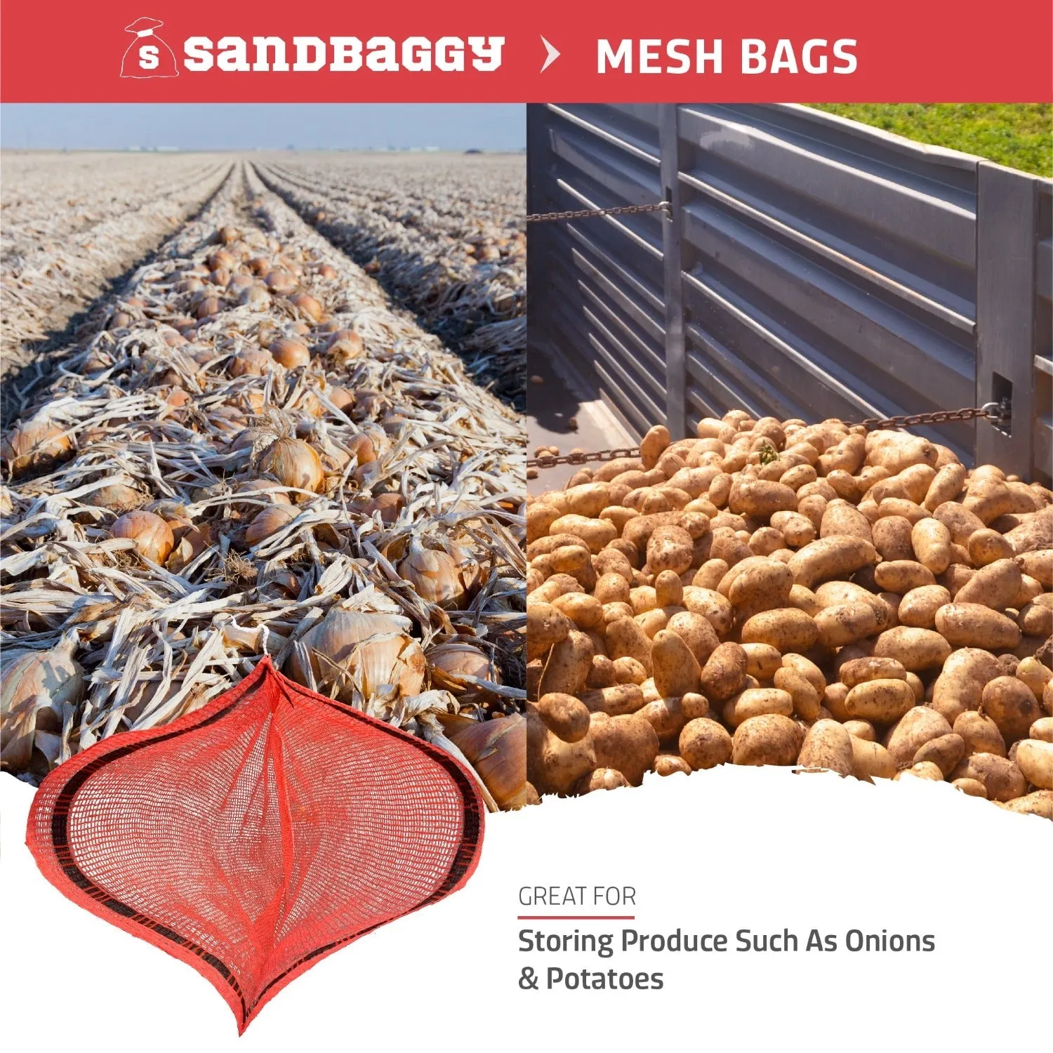 Custom Printed Mesh Produce Bags for Fruits & Vegetables