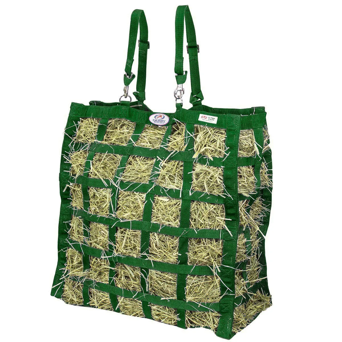Derby Originals Easy Feeder Horse Hay Bag with Super Tough Bottom with 3.5"x3” Rectangular Openings  and 1 Year Warranty