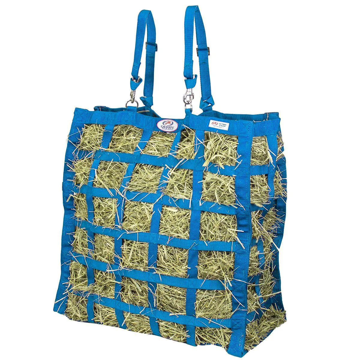 Derby Originals Easy Feeder Horse Hay Bag with Super Tough Bottom with 3.5"x3” Rectangular Openings  and 1 Year Warranty