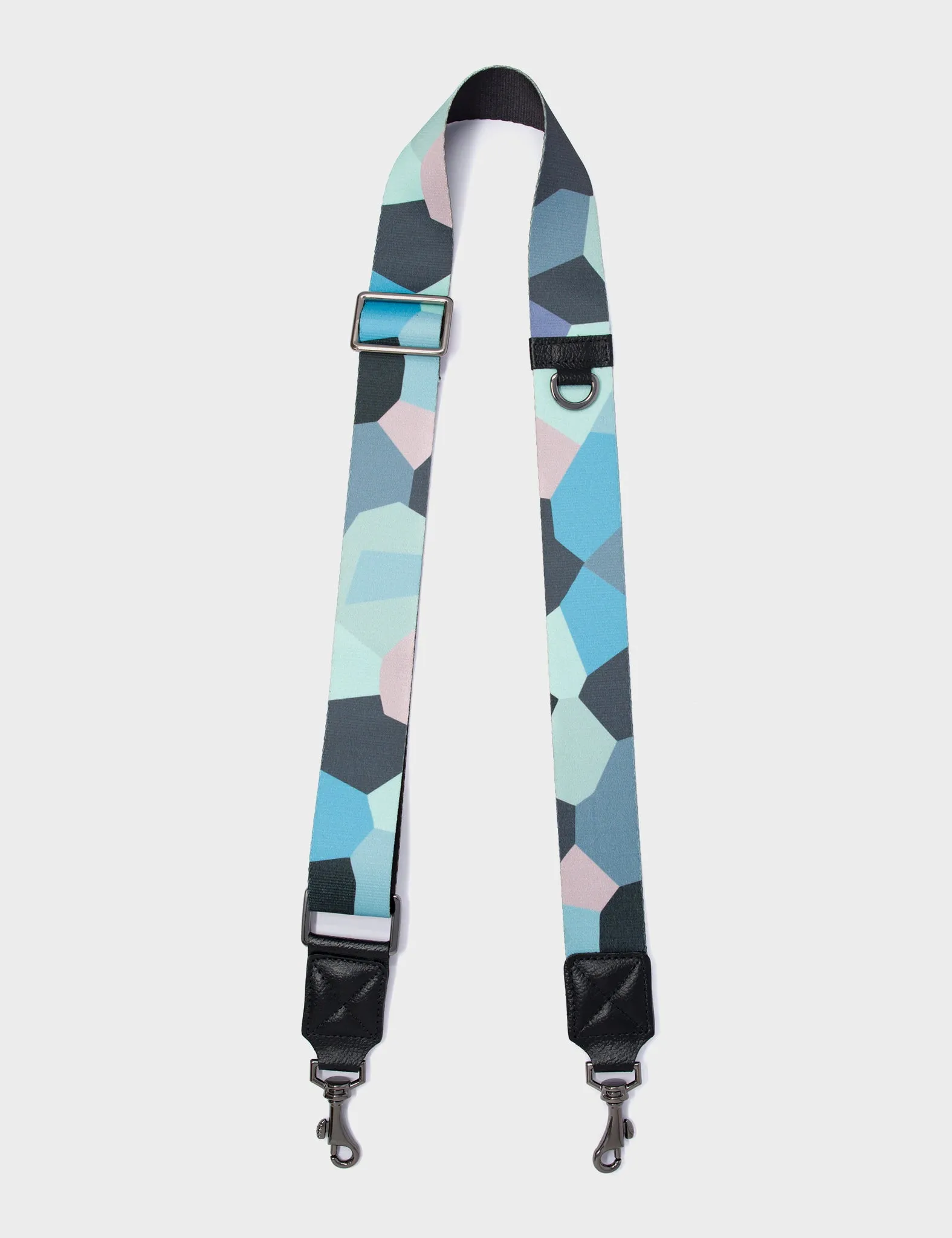 Detachable Crossbody Black and Blue Nylon Strap - Camo Dreams Design